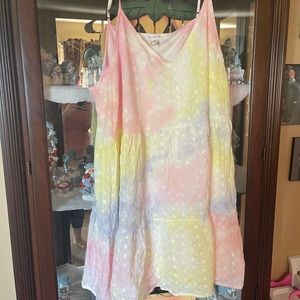 Soft tie dye thin strap dress